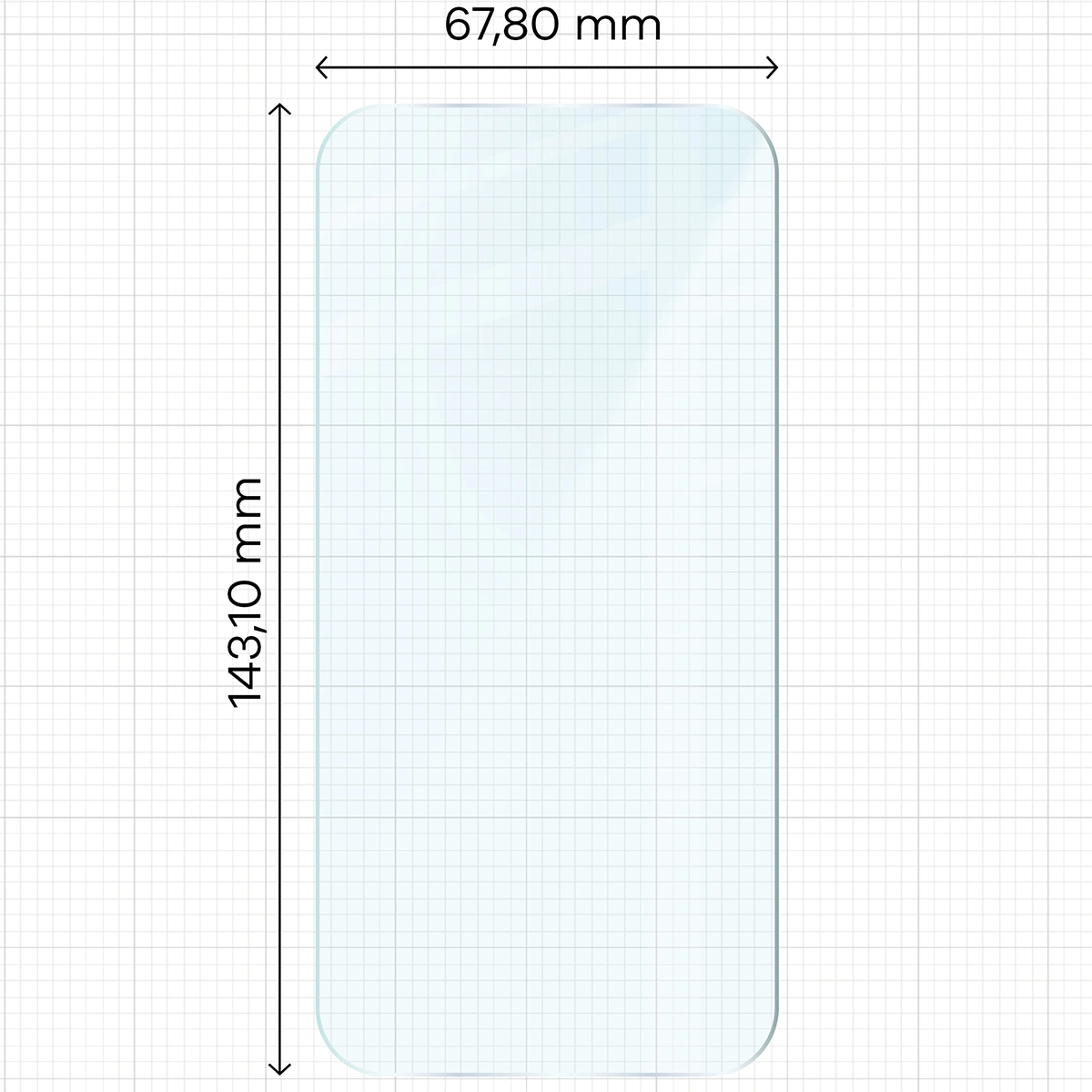 Miarka z wymiarami szkła hartowanego Bizon Glass Clear Duo do Apple iPhone 12 / Apple iPhone 12 Pro