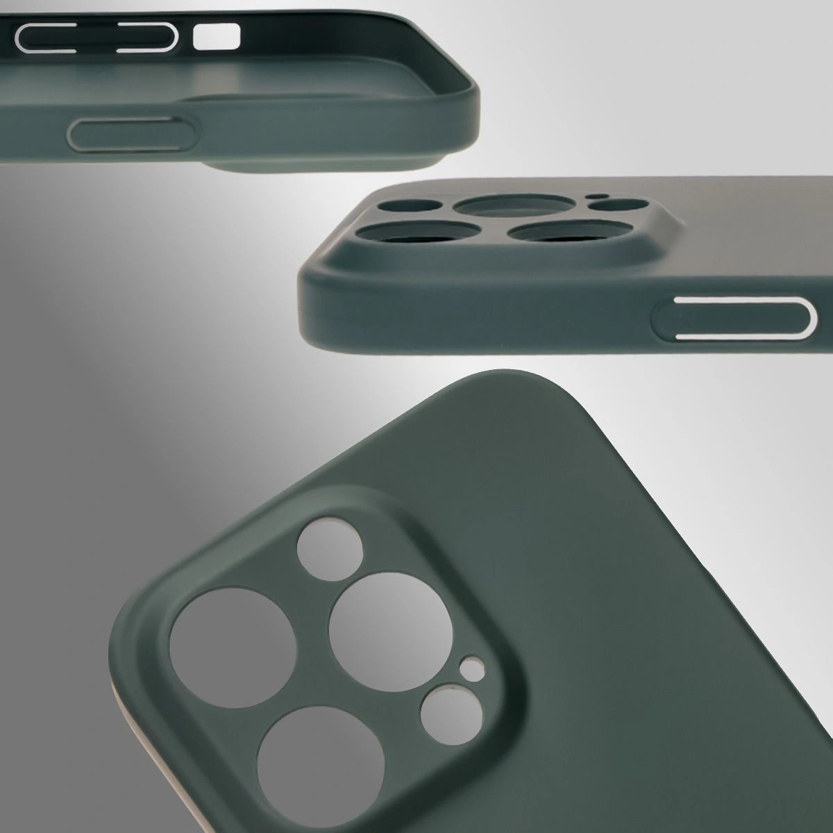 Dedykowane wycięcia i podwyższone krawędzie aparatu i ekranu w etui Bizon Case Łupka do Apple iPhone 14 Pro