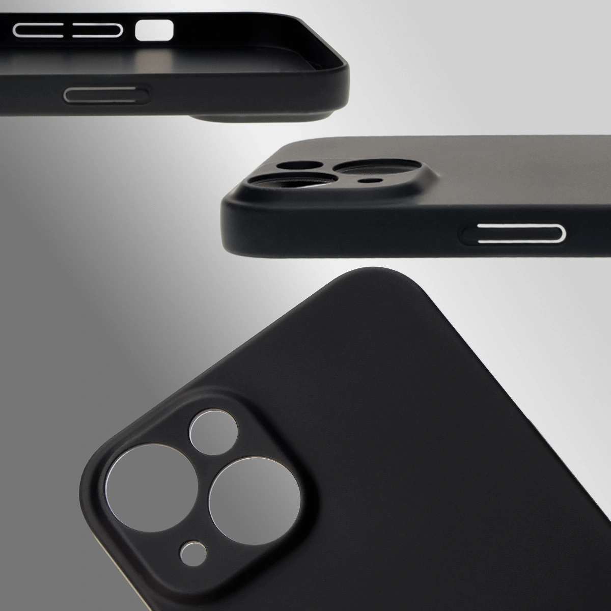 Dedykowane wycięcia i podwyższone krawędzie aparatu i ekranu w etui Bizon Case Łupka do Apple iPhone 14