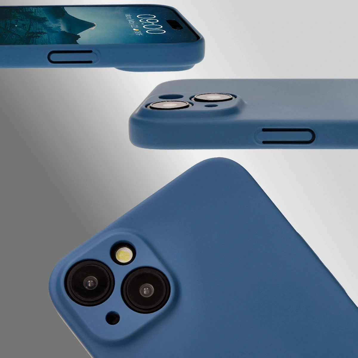 Dedykowane wycięcia i podwyższone krawędzie aparatu i ekranu w etui Bizon Case Łupka do Apple iPhone 15 Plus