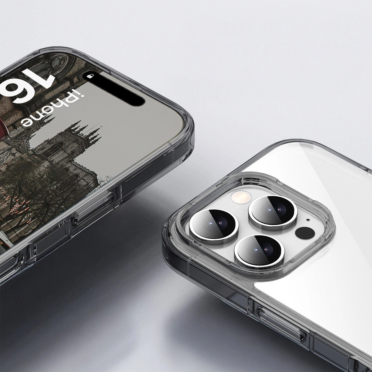 Wzmocnione narożniki i podwyższone ranty ekranu w etui Bizon Case Halo do Apple iPhone 16 Pro