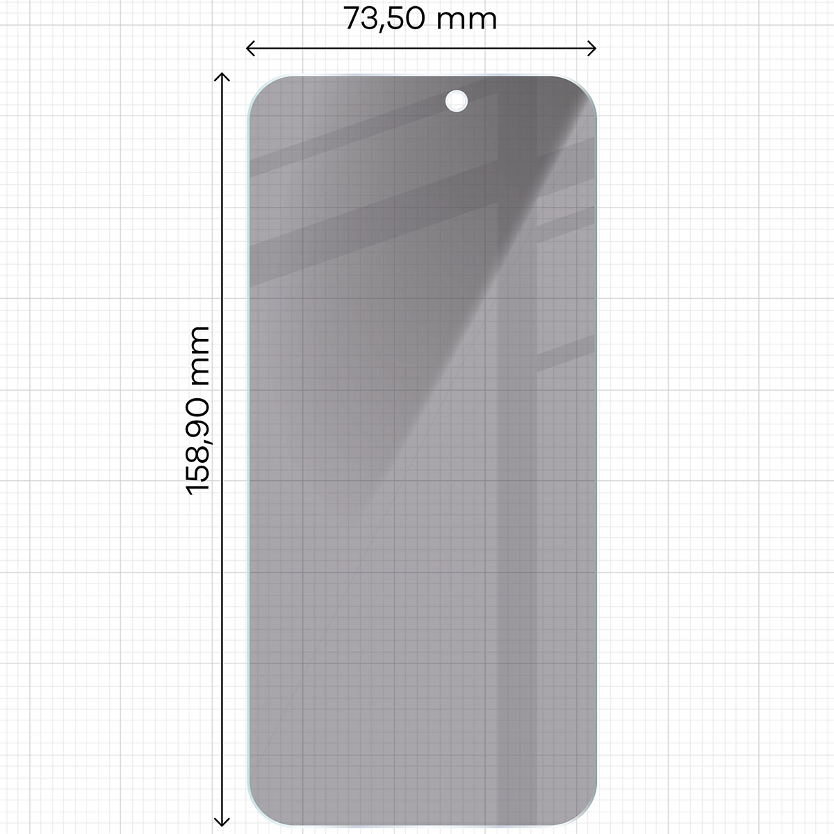 Miarka z wymiarami szkła Bizon Glass Clear Shadow Duo do Apple iPhone 16 Pro Max