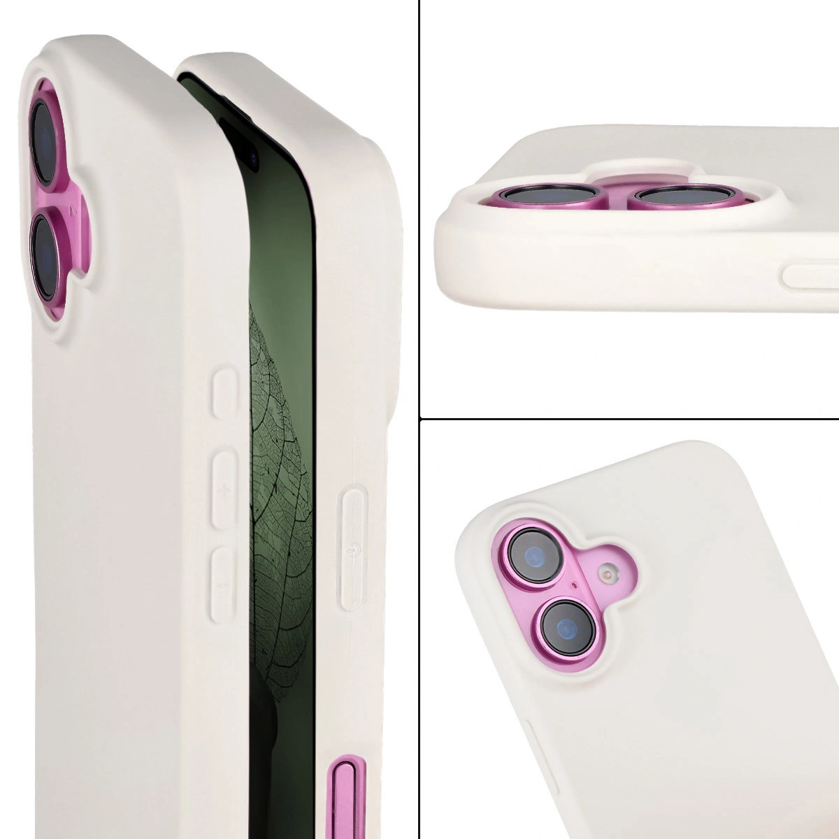 Podwyższone krawędzie i powłoka antypoślizgowa w etui Bizon Case ReLeaf do Apple iPhone 16