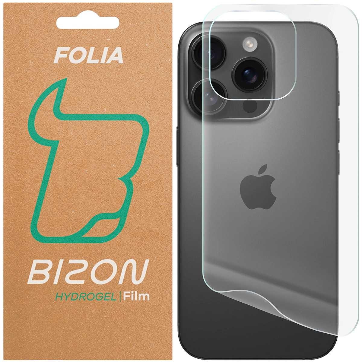 Pudełko i folia hydrożelowa na tył Bizon Film Hydrogel Back do Apple iPhone 16 Pro