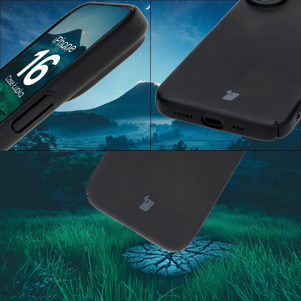 Zintegrowane osłony na przyciski, wycięcia i twardy materiał etui Bizon Case Łupka