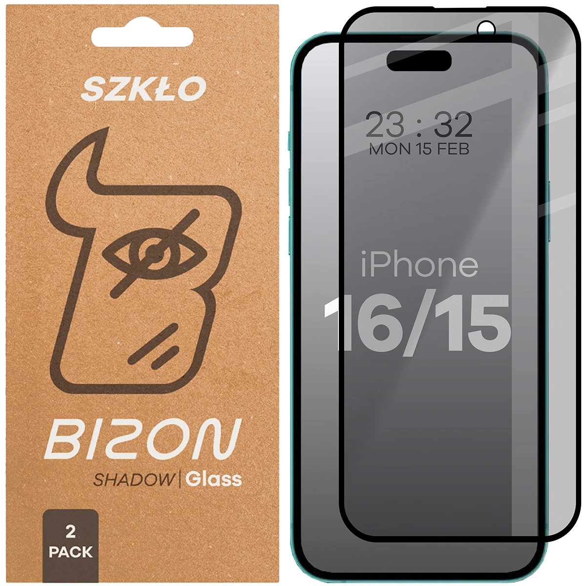 Szkło prywatyzujące Bizon Glass Edge Shadow Duo do Apple iPhone 15 / Apple iPhone 16