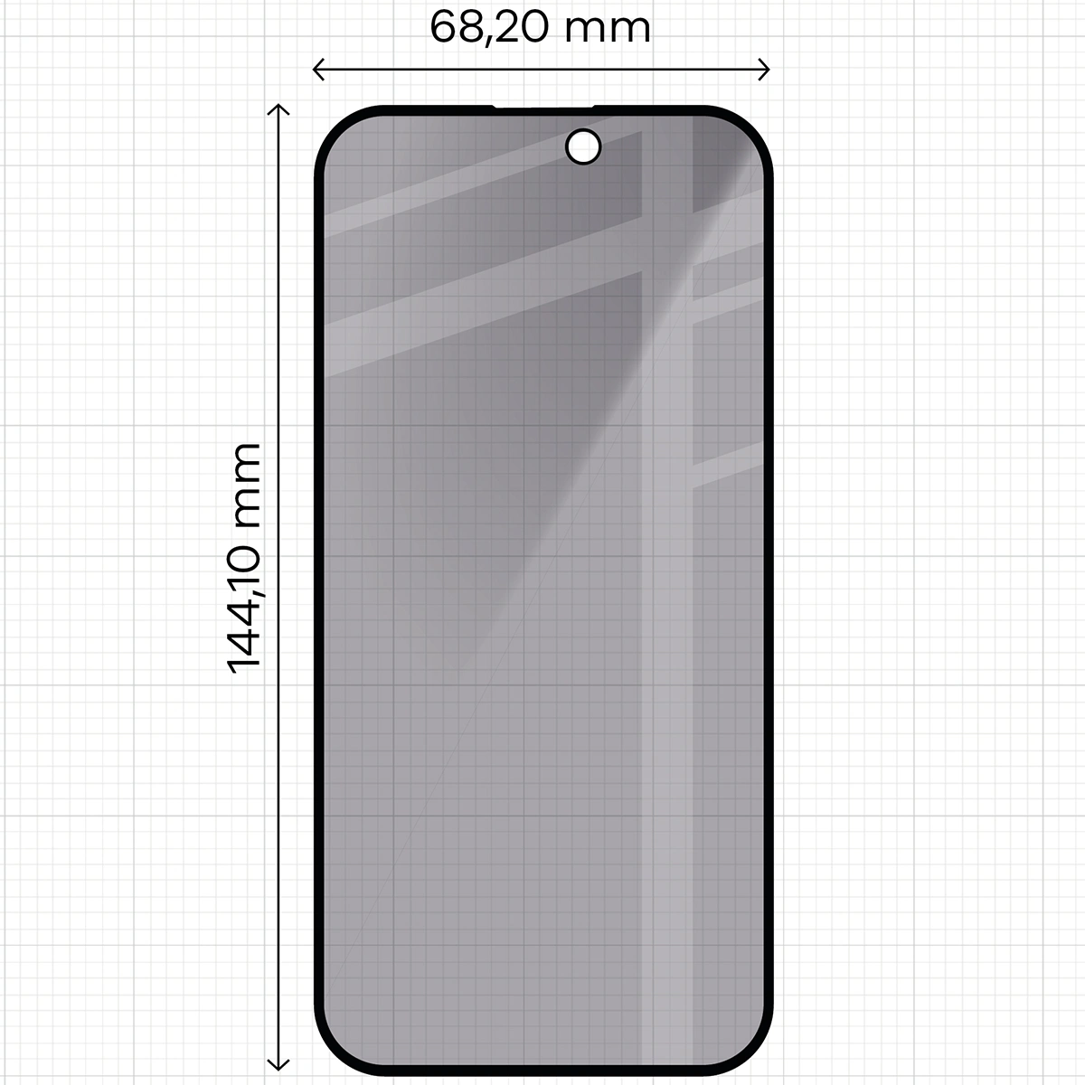 Zdjęcie na miarce szkła Bizon Glass Edge Shadow Duo do Apple iPhone 15 / Apple iPhone 16