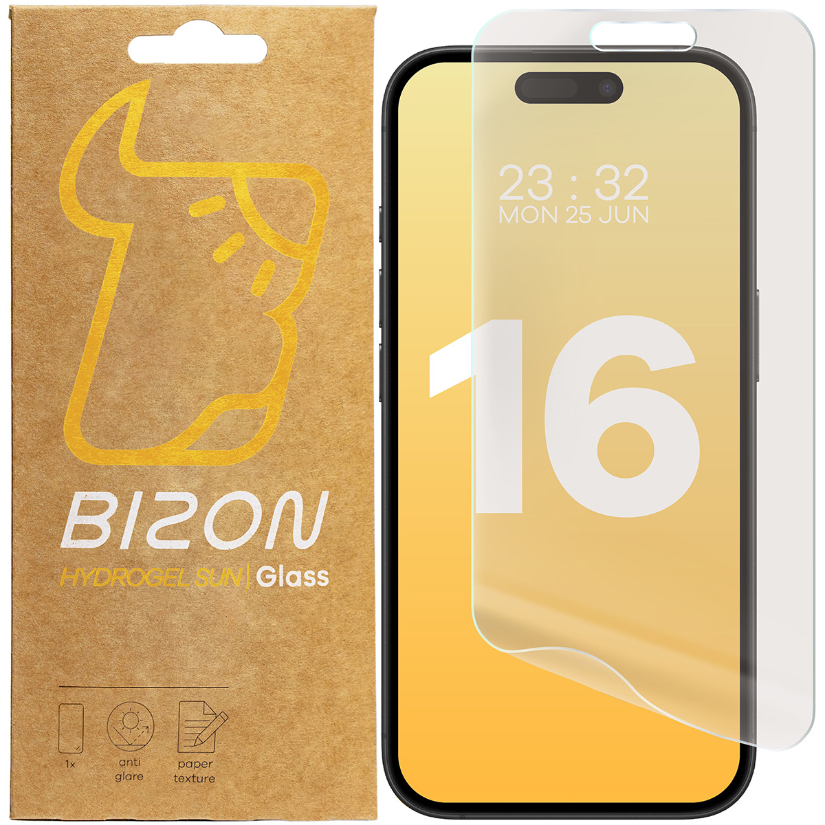 Folia matowa na ekran Bizon Film Sun Duo do Apple iPhone 16, 2 sztuki