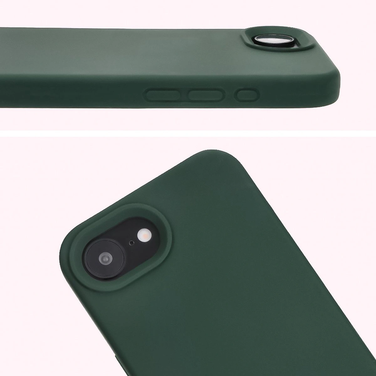 Zbliżenie na wycięcie na obiektywy w etui Bizon Soft Case do Apple iPhone 17e/16e