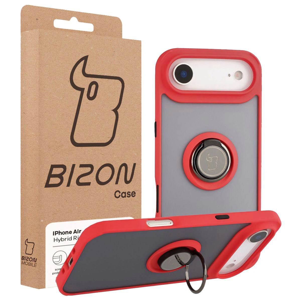 Przód pudełka Bizon Case z dedykowaną etykietą do Apple iPhone 17 Air
