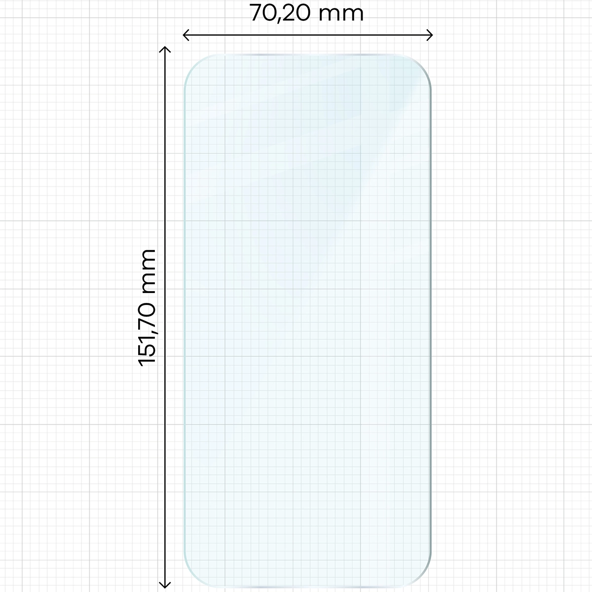 Miarka z wymiarami szkła hartowanego Bizon Glass Clear Pack do Apple iPhone 17 Air