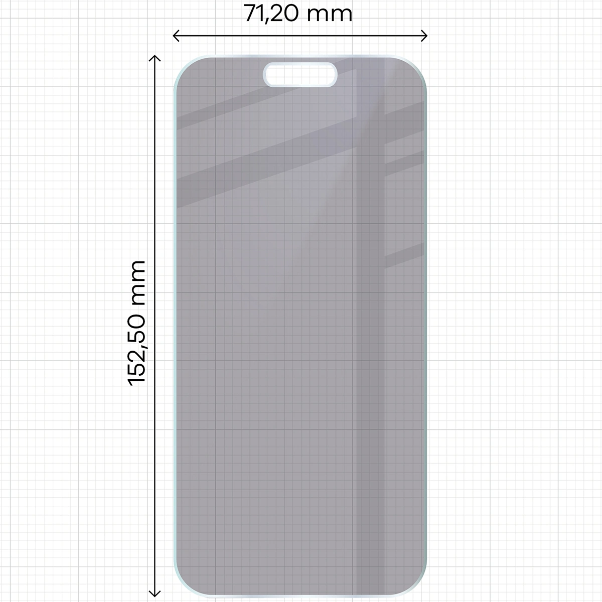 Wymiary szkła Bizon Hybrid Shadow do Apple iPhone Air