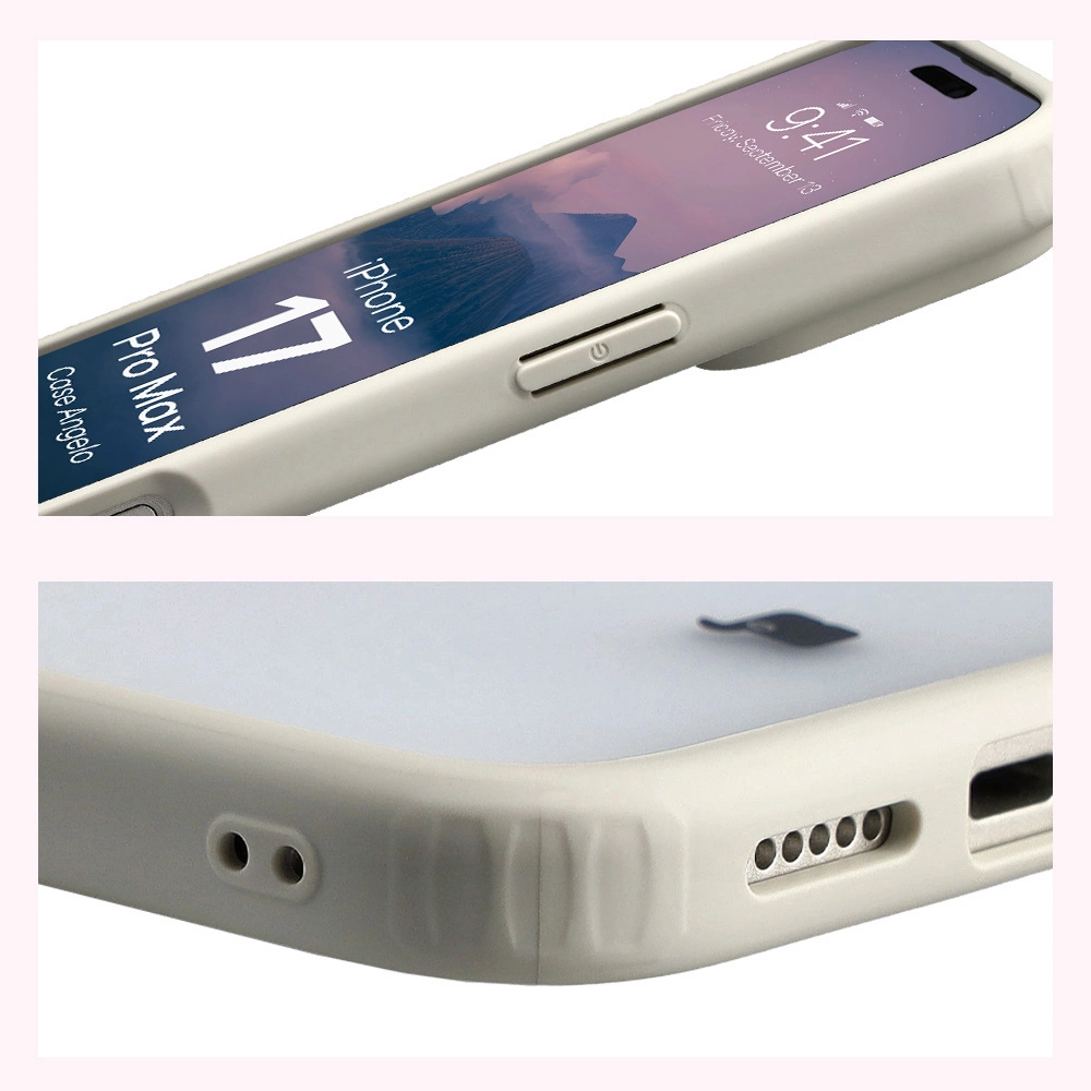 Wzmocnione narożniki i podwyższone ranty ekranu w etui Bizon Case Angelo do Apple iPhone 17 Pro Max