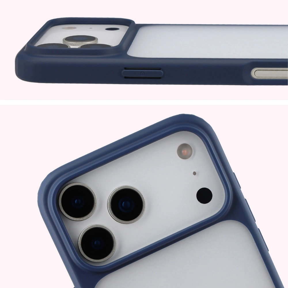 Pełne wycięcie i podwyższone krawędzie aparatu w etui Bizon Case Angelo do Apple iPhone 17 Pro Max