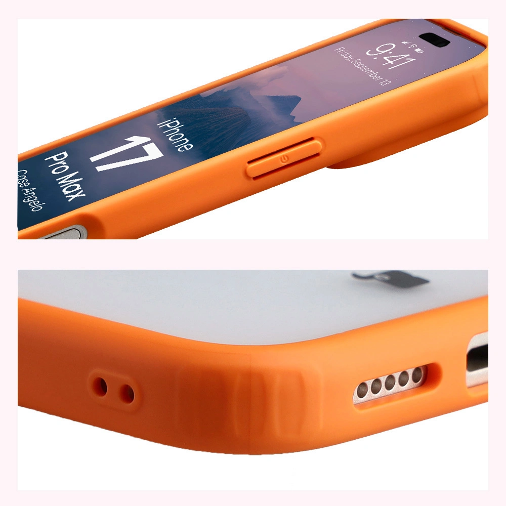 Wzmocnione narożniki i podwyższone ranty ekranu w etui Bizon Case Angelo do Apple iPhone 17 Pro Max