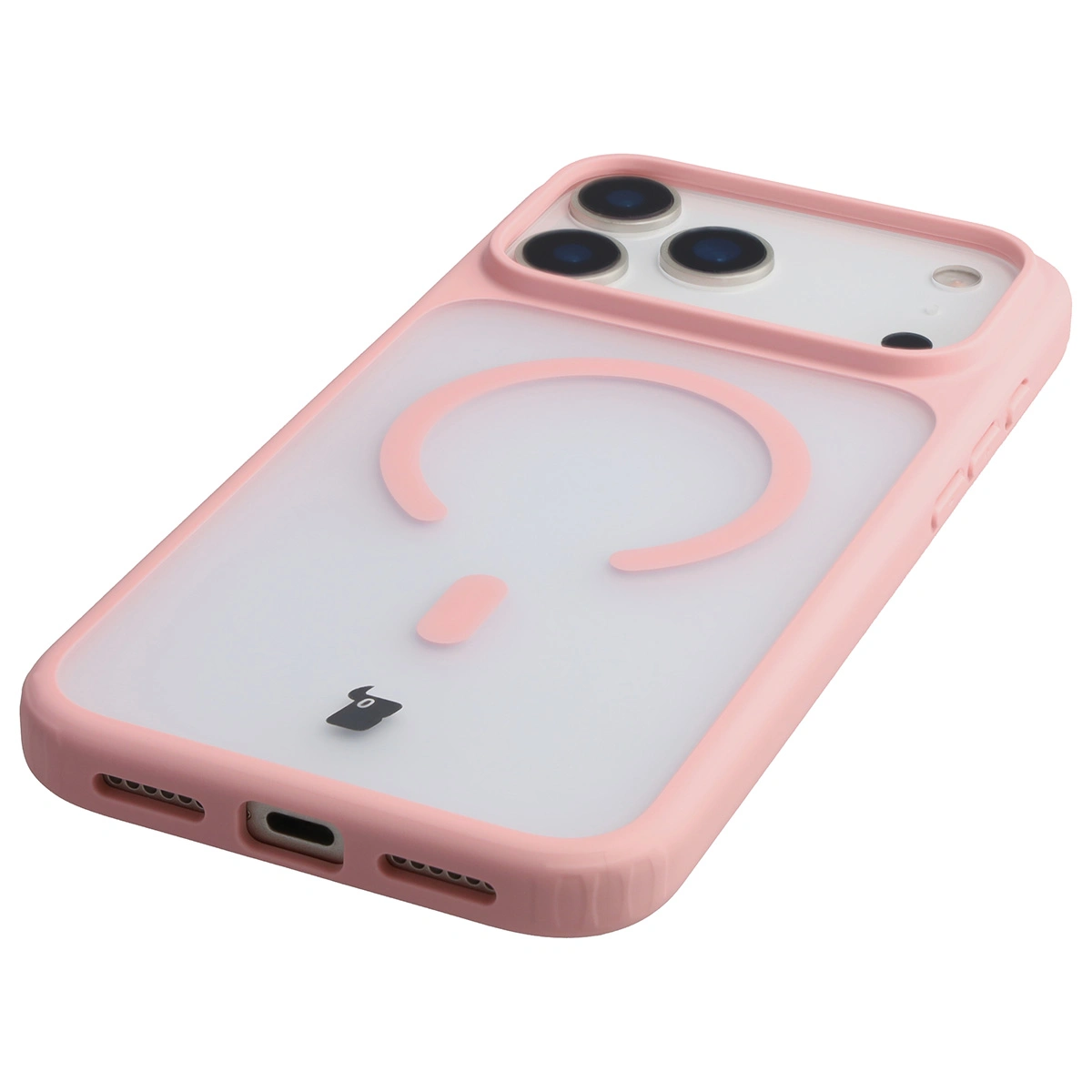 Zintegrowane przyciski, wycięcia i hybrydowy materiał w etui Bizon Case MatteO do Apple iPhone 17 Pro Max