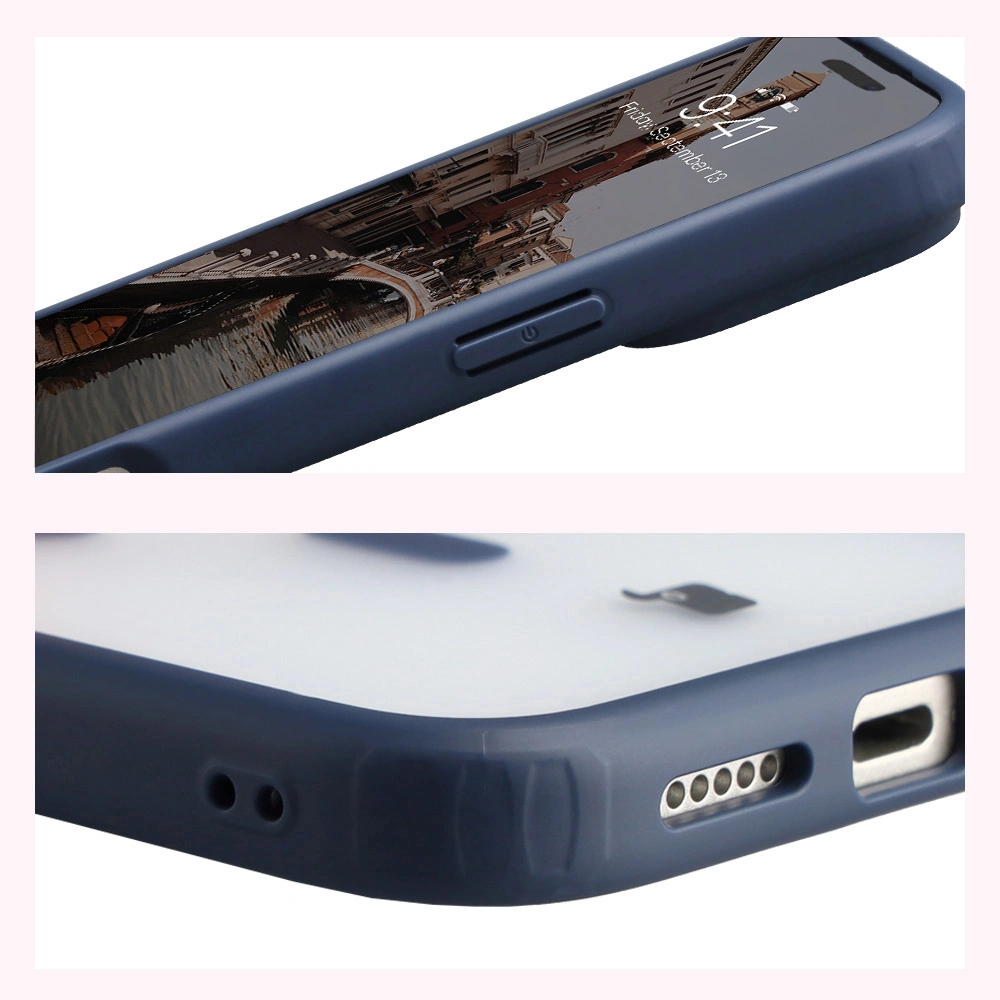 Wzmocnione narożniki i podwyższone ranty ekranu w etui Bizon Case MatteO do Apple iPhone 17 Pro Max