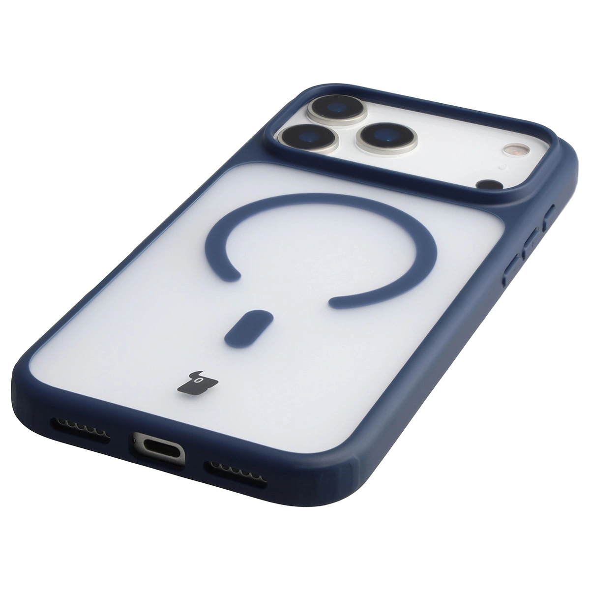 Zintegrowane przyciski, wycięcia i hybrydowy materiał w etui Bizon Case MatteO do Apple iPhone 17 Pro Max