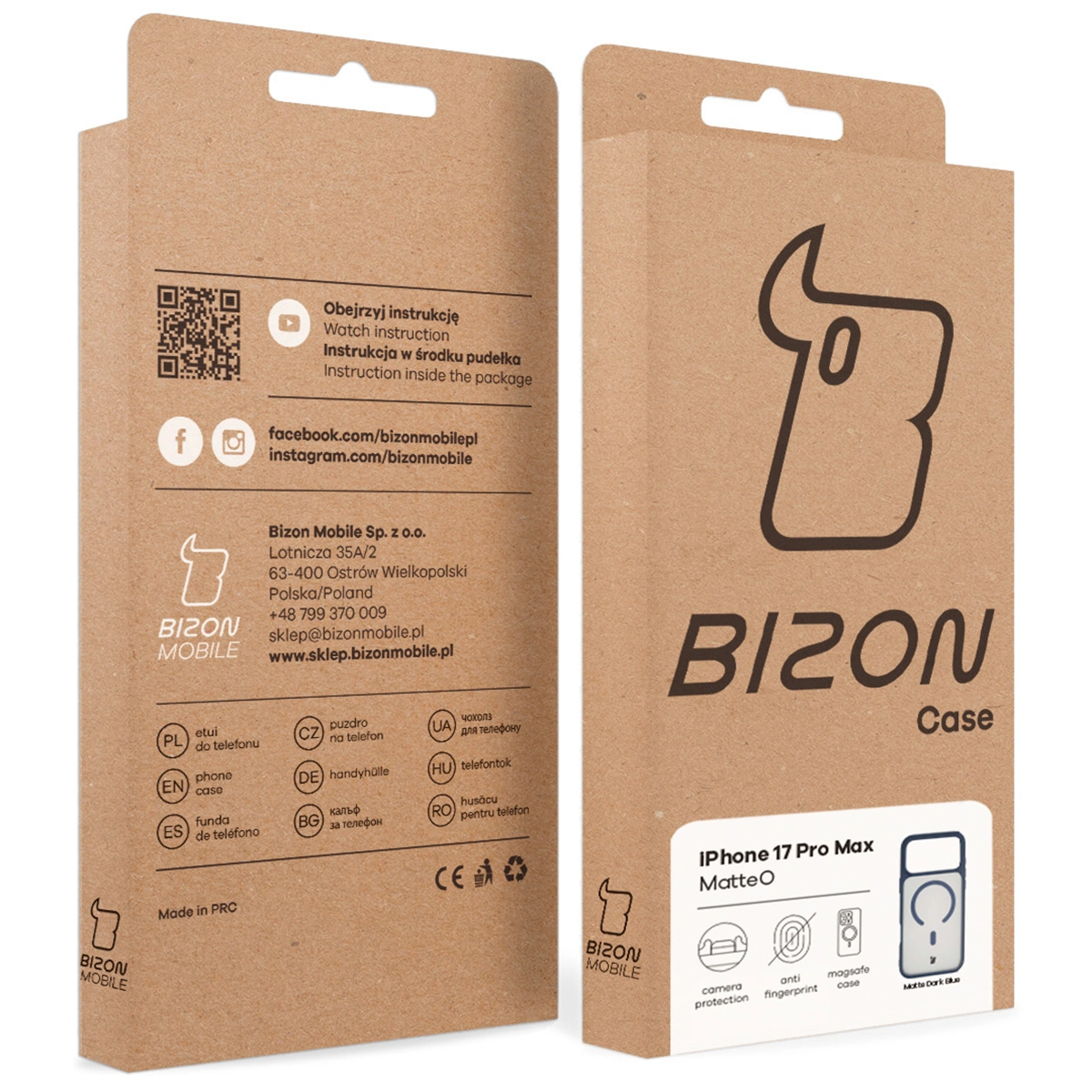Kraftowe pudełko Bizon Case z dedykowaną etykietą do Apple iPhone 17 Pro Max