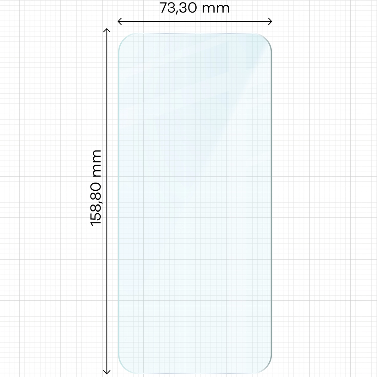 Miarka z wymiarami szkła hartowanego Bizon Glass Clear do Apple iPhone 17 Pro Max