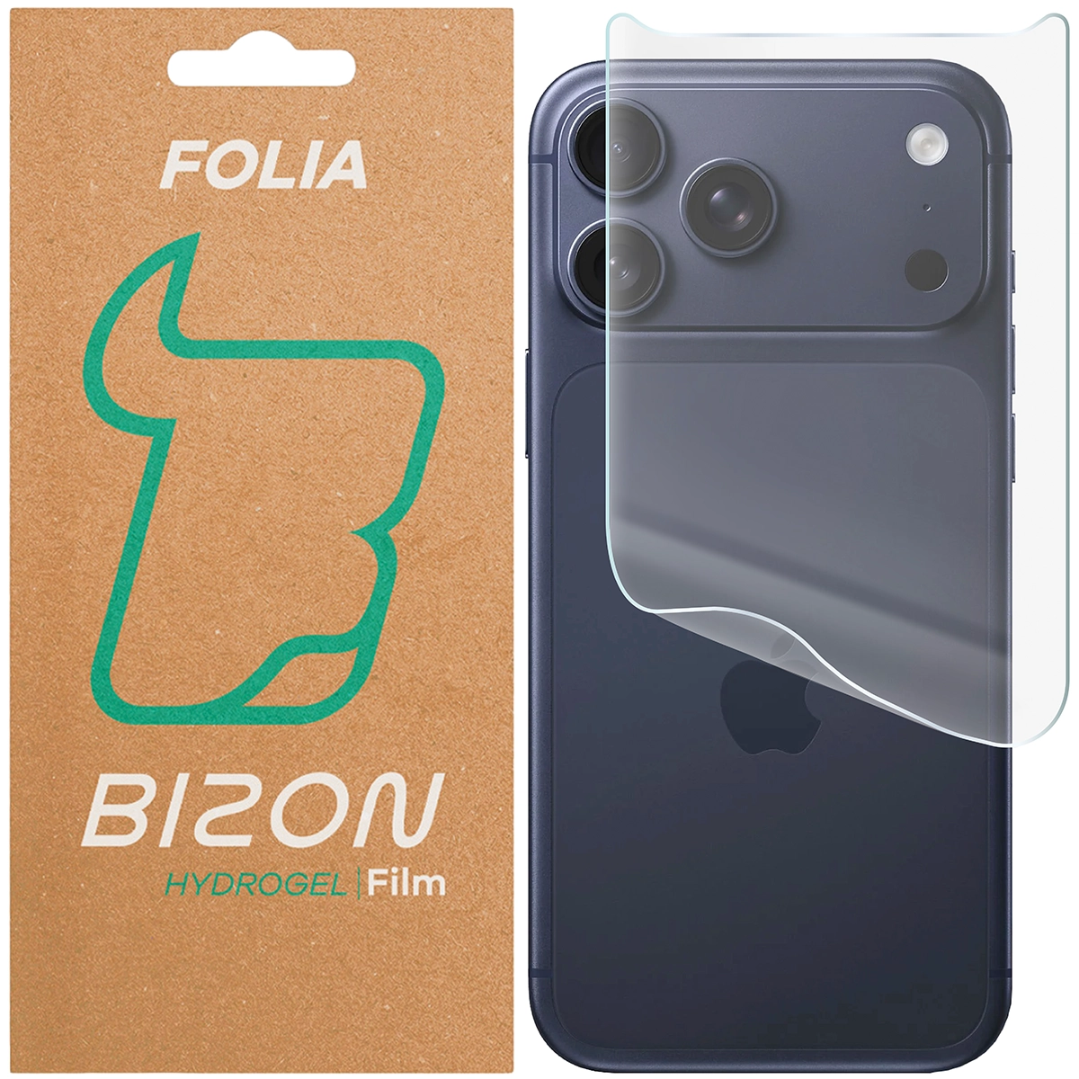 Pudełko i folia hydrożelowa na tył Bizon Film Hydrogel Back do Apple iPhone 17 Pro Max