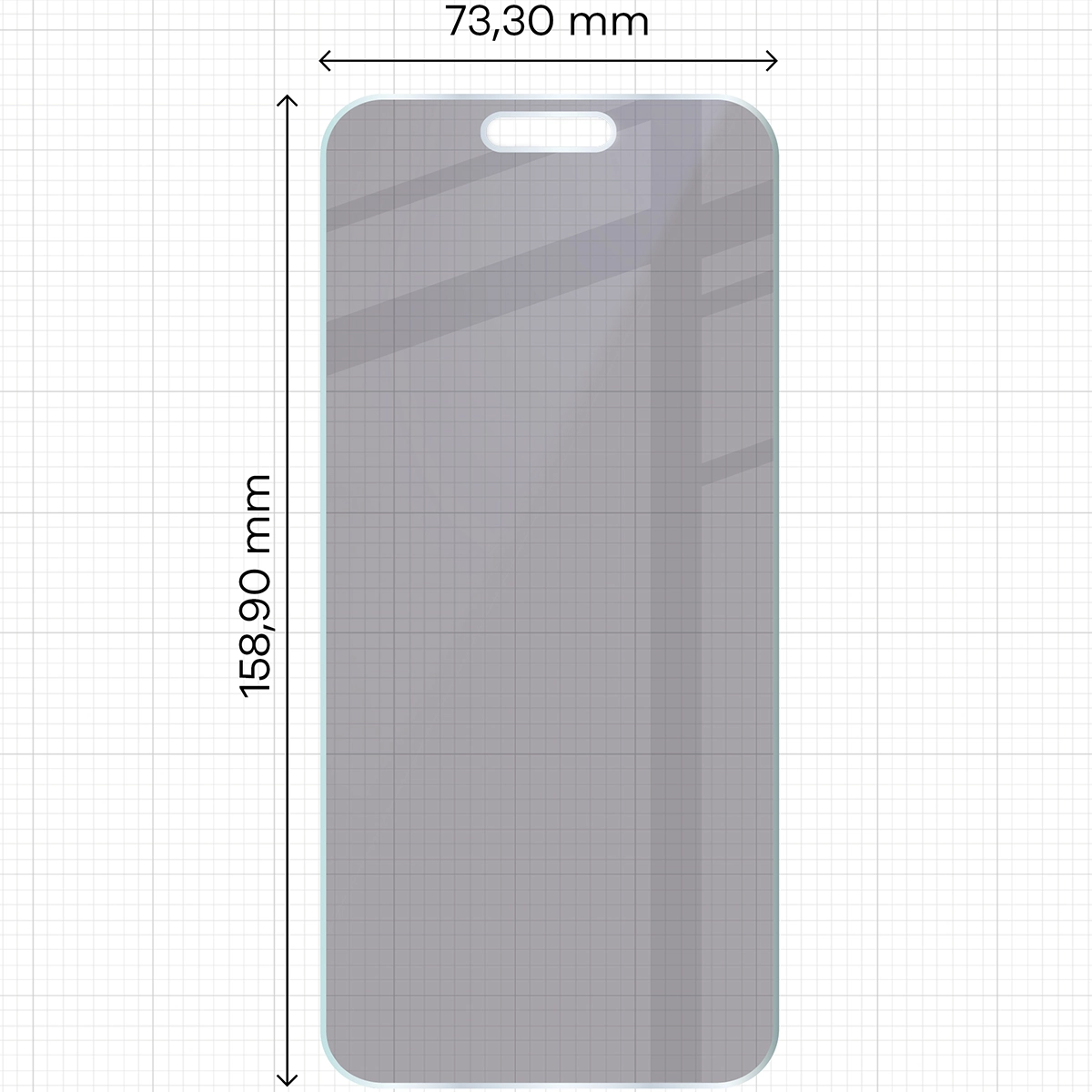 Wymiary szkła Bizon Hybrid Shadow do Apple iPhone 17 Pro Max