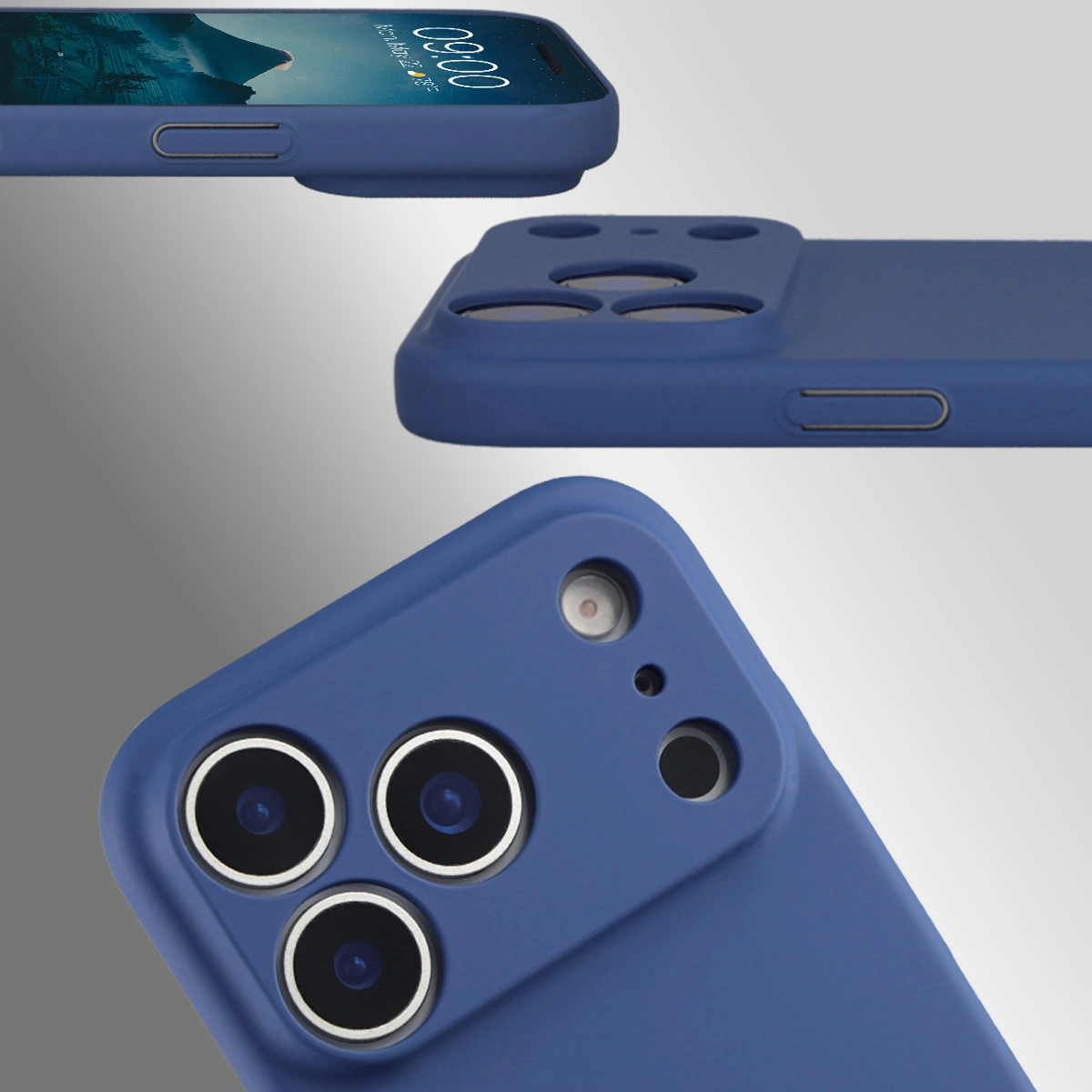 Dedykowane wycięcia i podwyższone krawędzie aparatu i ekranu w etui Bizon Case Łupka do Apple iPhone 17 Pro