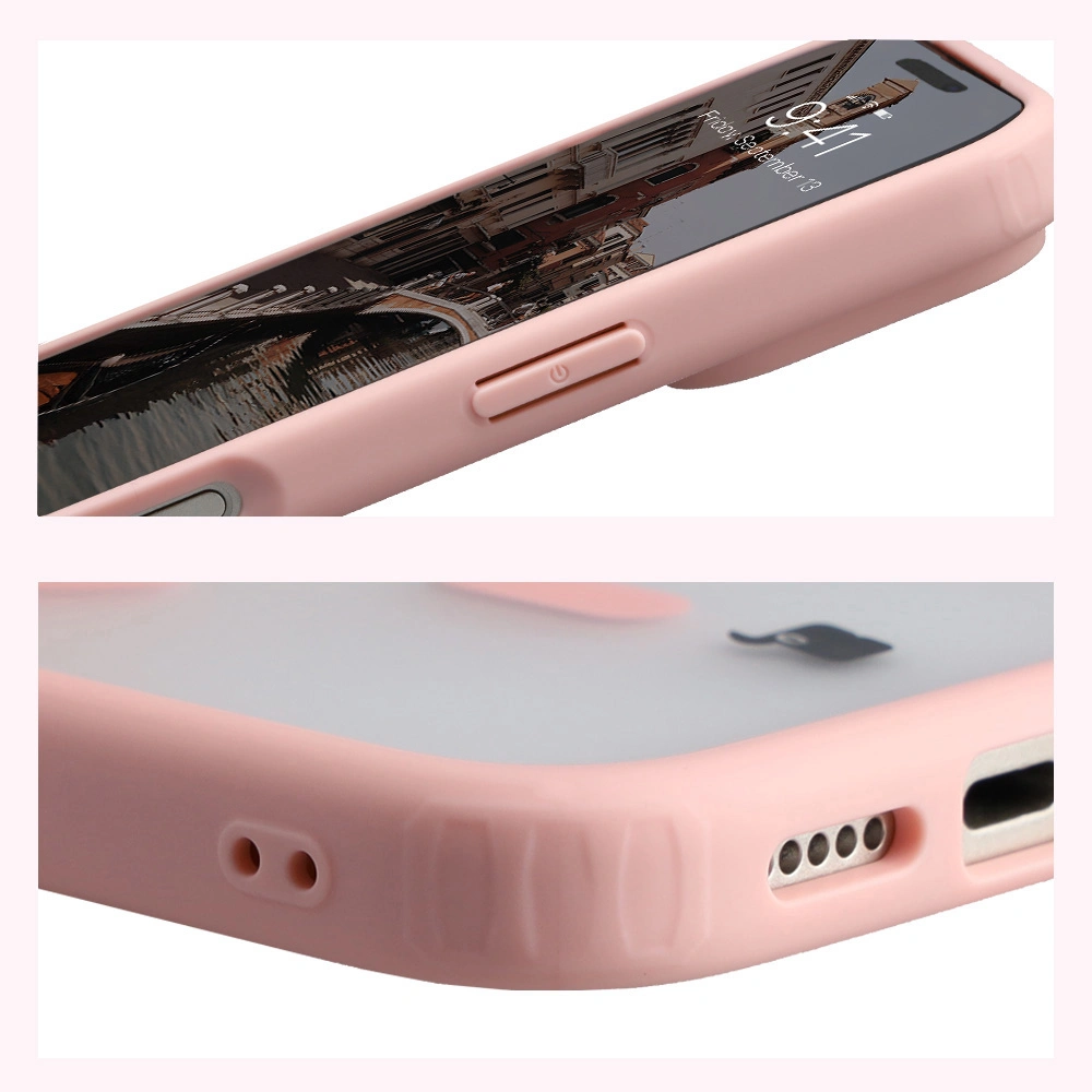 Wzmocnione narożniki i podwyższone ranty ekranu w etui Bizon Case MatteO do Apple iPhone 17 Pro