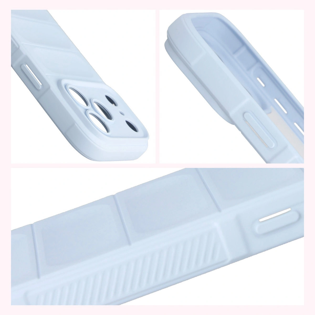 Teksturowane boki i podwyższone krawędzie ekranu i aparatu w etui Bizon Case Tur do Apple iPhone 17 Pro