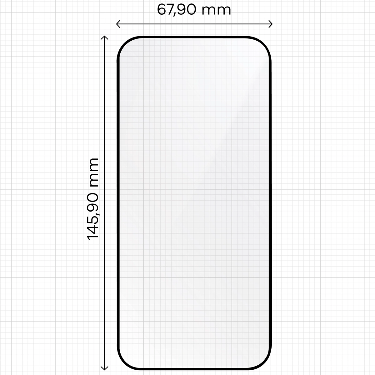 Wymiary szkła na miarce dla Apple iPhone 18 Pro / 17 Pro