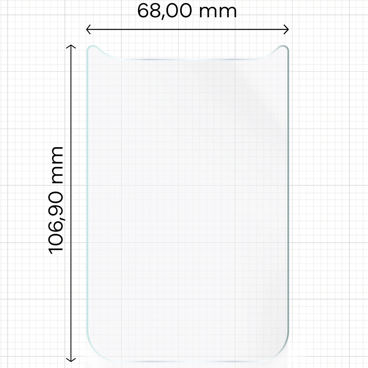 Miarka z wymiarami dla folii hydrożelowej Bizon Film Hydrogel Back do Apple iPhone 17 Pro