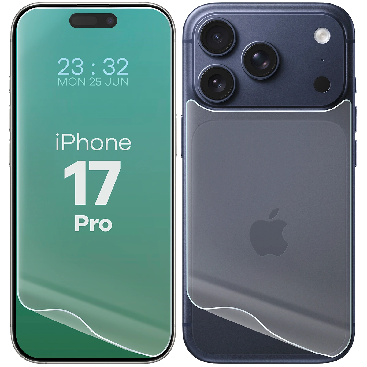 Przezroczystość zestawu folii hydrożelowych na telefon Bizon Film Hydrogel Pack do Apple iPhone 17 Pro