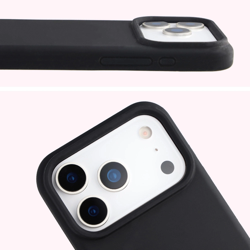 Zbliżenie na wycięcie na obiektywy w etui Bizon Soft Case do Apple iPhone 17 Pro