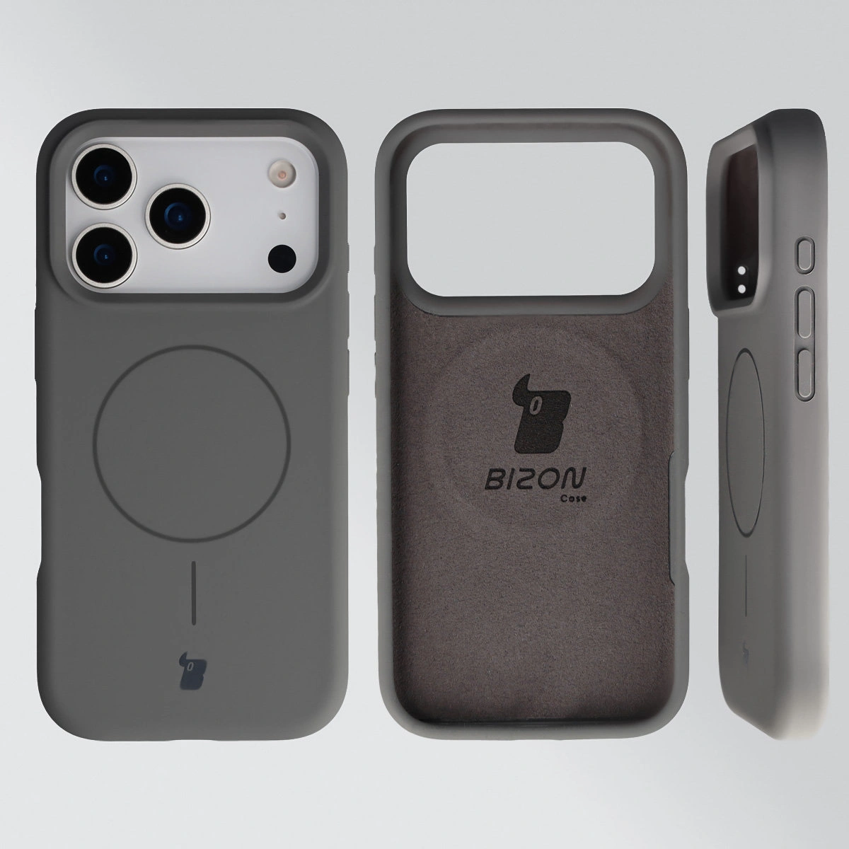 Konstrukcja etui Bizon Soft Case Magnetic: silikon, mikrofibra i zintegrowane osłony do Apple iPhone 17 Pro