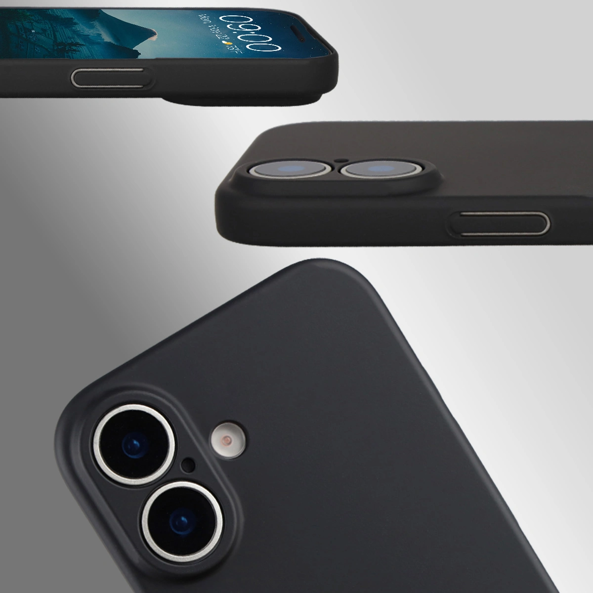Dedykowane wycięcia i podwyższone krawędzie aparatu i ekranu w etui Bizon Case Łupka do Apple iPhone 17