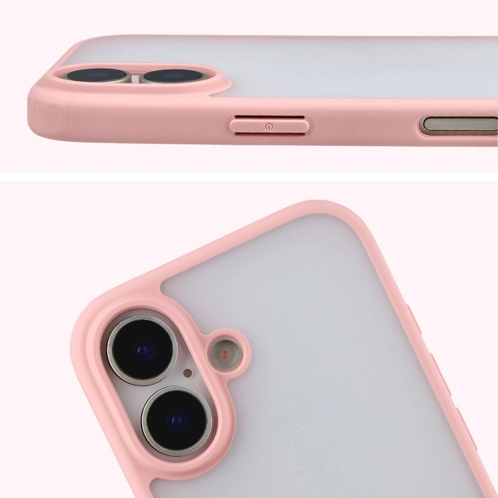 Pełne wycięcie i podwyższone krawędzie aparatu w etui Bizon Case Angelo do Apple iPhone 17