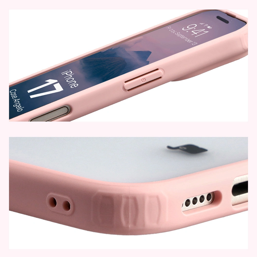 Wzmocnione narożniki i podwyższone ranty ekranu w etui Bizon Case Angelo do Apple iPhone 17