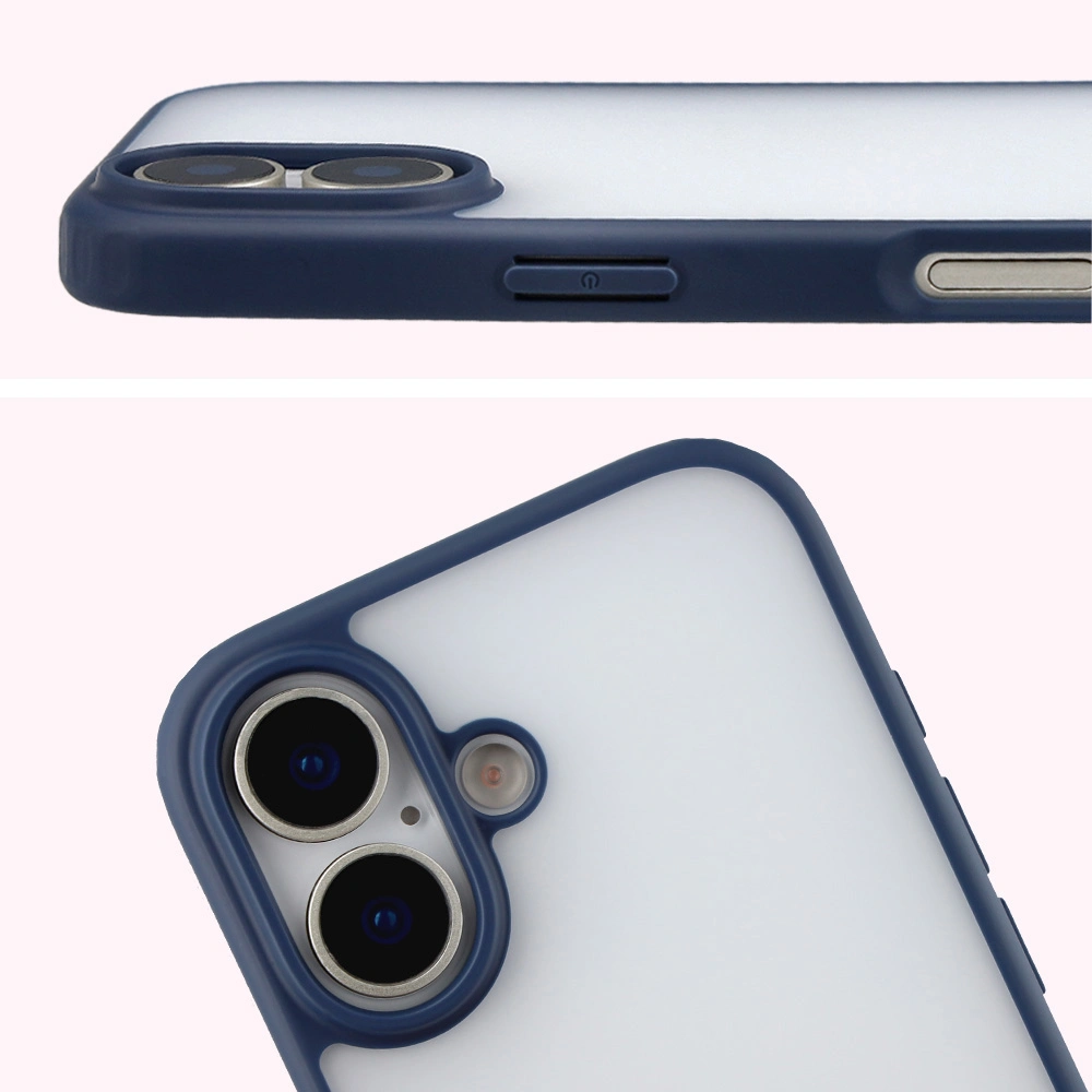 Pełne wycięcie i podwyższone krawędzie aparatu w etui Bizon Case Angelo do Apple iPhone 17