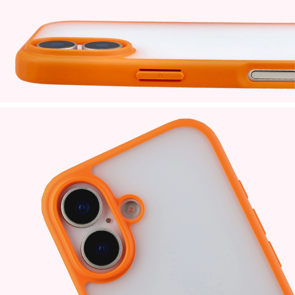 Pełne wycięcie i podwyższone krawędzie aparatu w etui Bizon Case Angelo do Apple iPhone 17