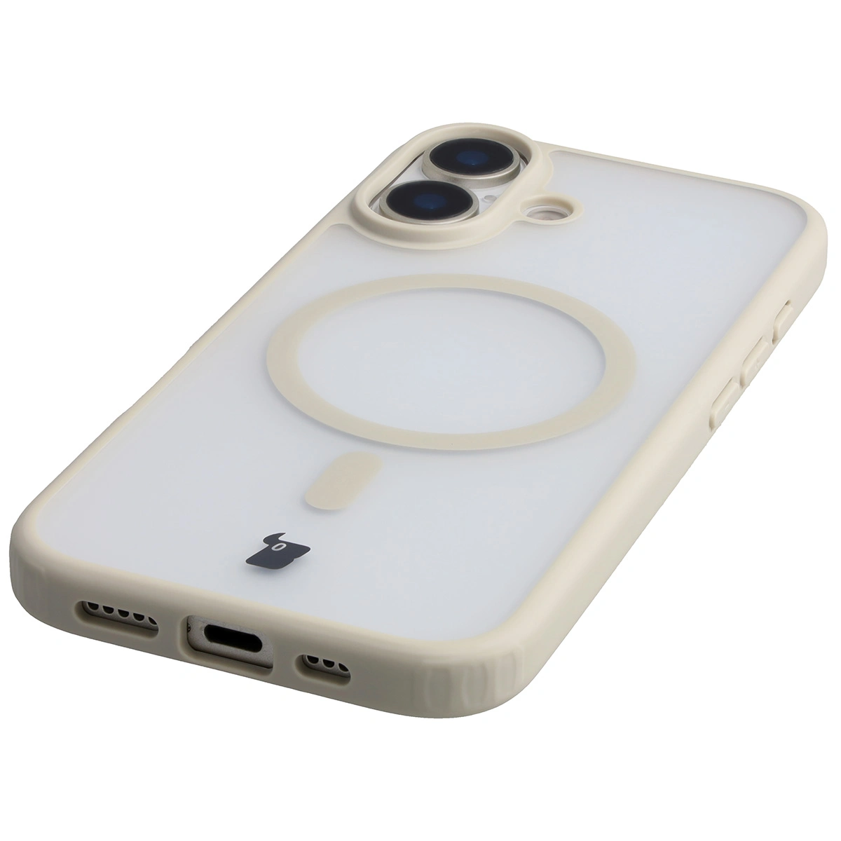 Zintegrowane przyciski, wycięcia i hybrydowy materiał w etui Bizon Case MatteO do Apple iPhone 17