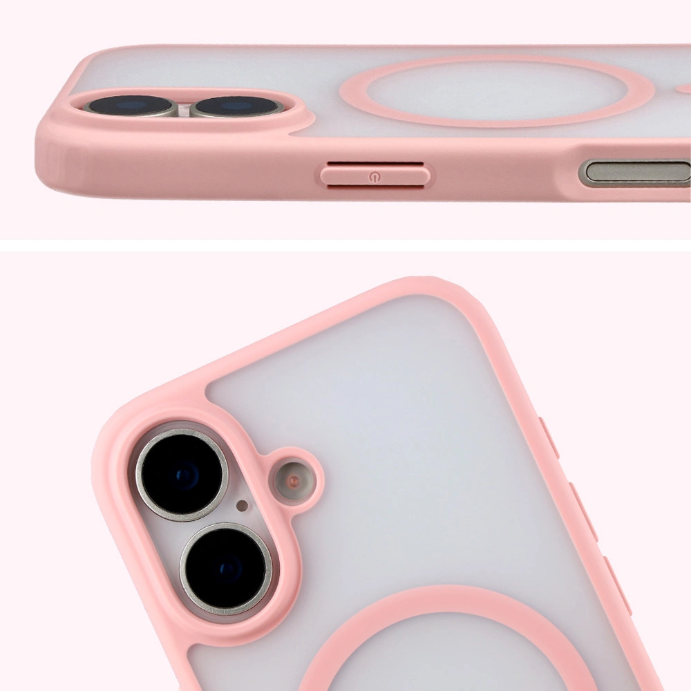 Pełne wycięcie i podwyższone krawędzie aparatu w etui Bizon Case MatteO do Apple iPhone 17