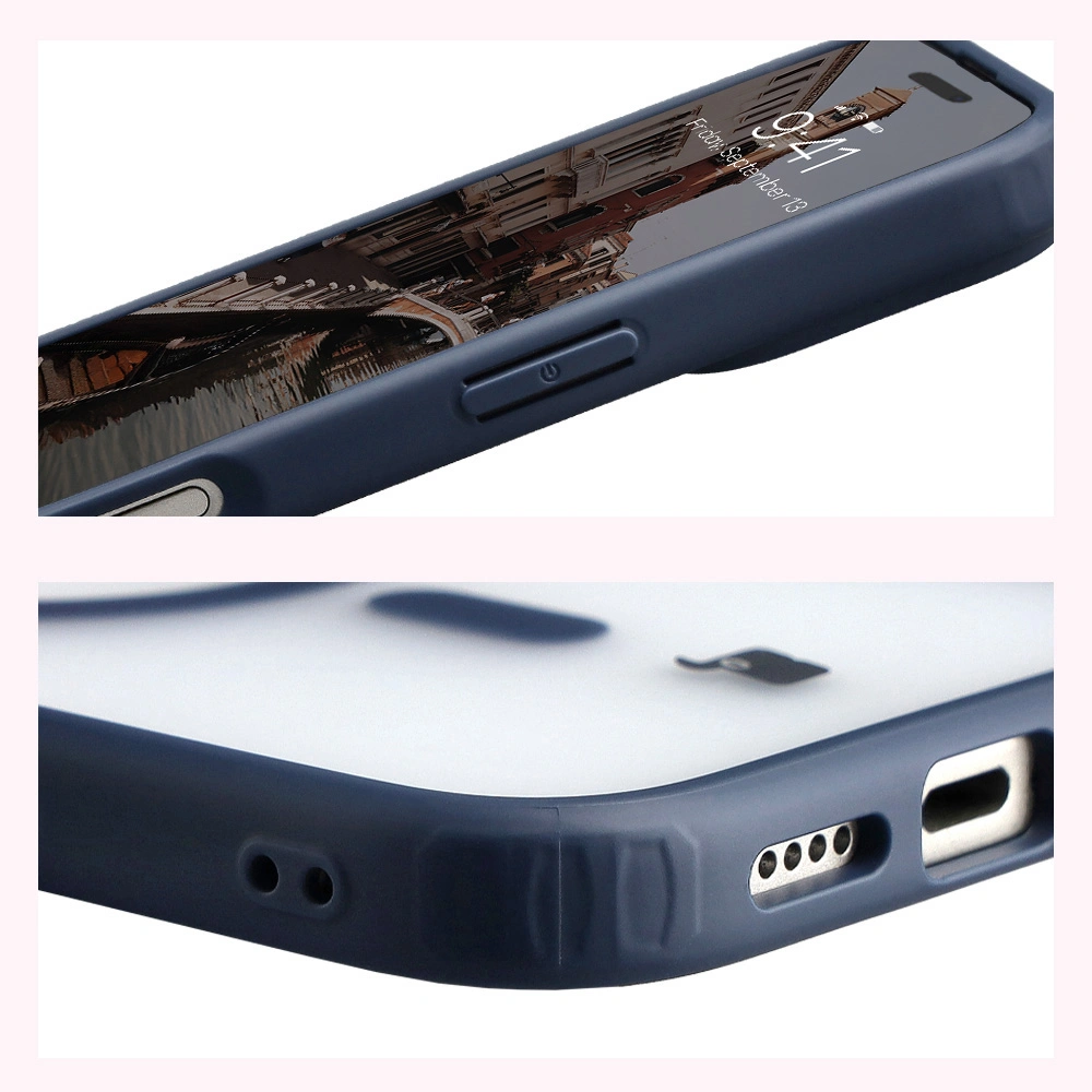 Wzmocnione narożniki i podwyższone ranty ekranu w etui Bizon Case MatteO do Apple iPhone 17