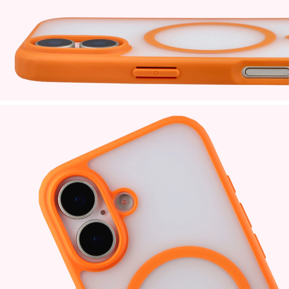 Pełne wycięcie i podwyższone krawędzie aparatu w etui Bizon Case MatteO do Apple iPhone 17