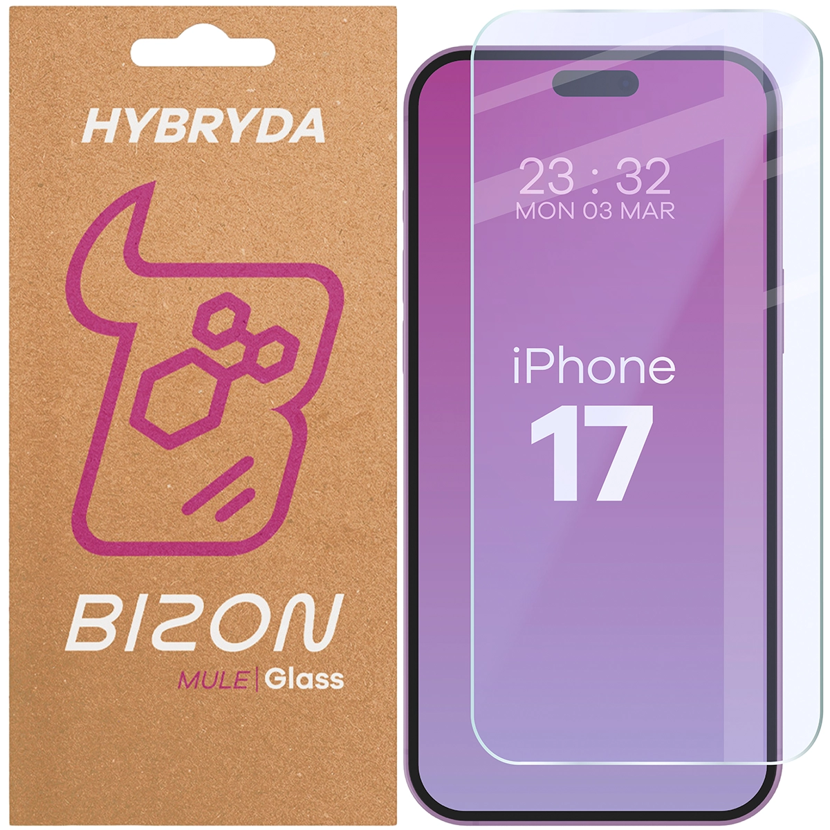 Szkło hybrydowe na ekran Bizon Hybrid Mule do Apple iPhone 17