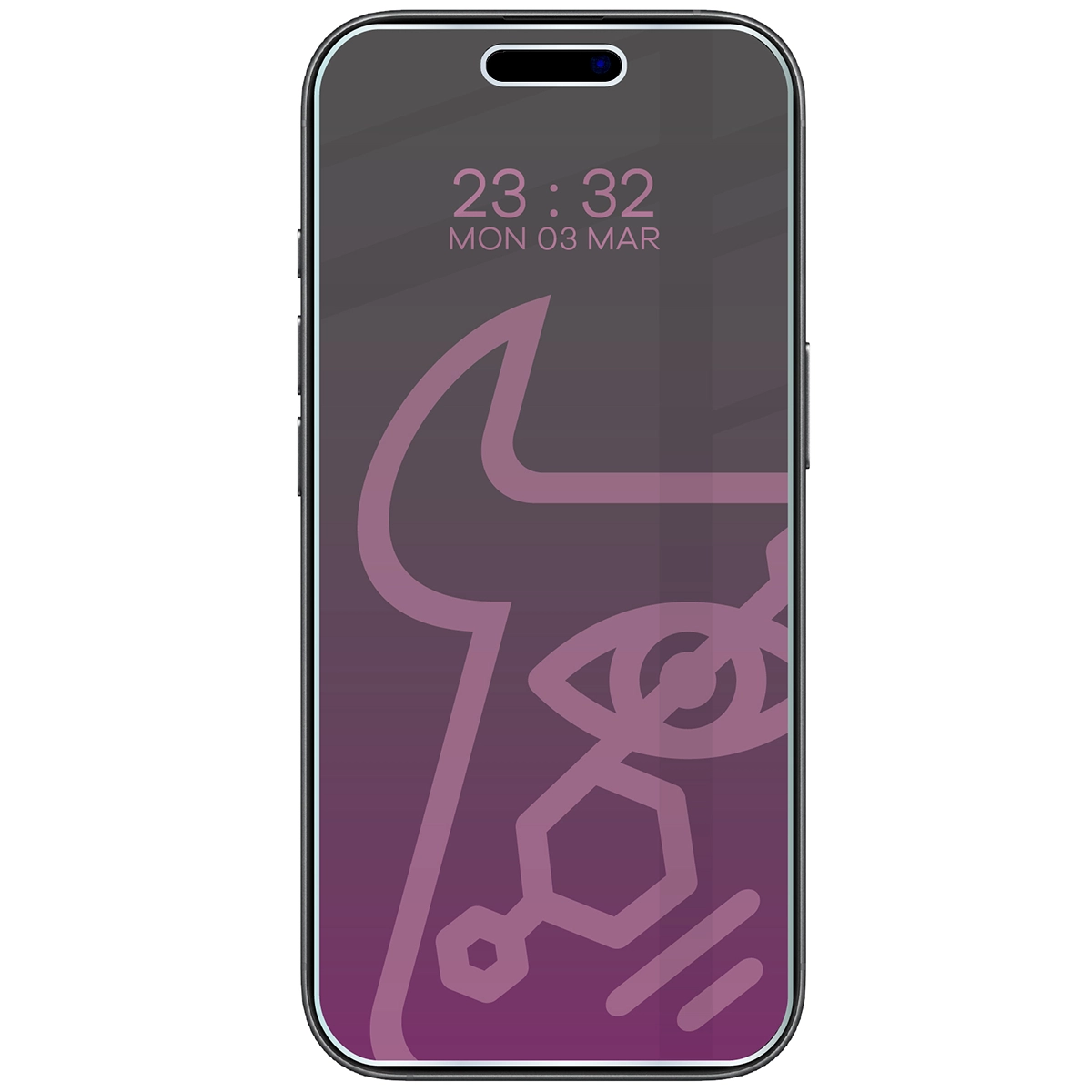 Wizualizacja szkła Hybrid Shadow nałożonego na telefon Apple iPhone 17