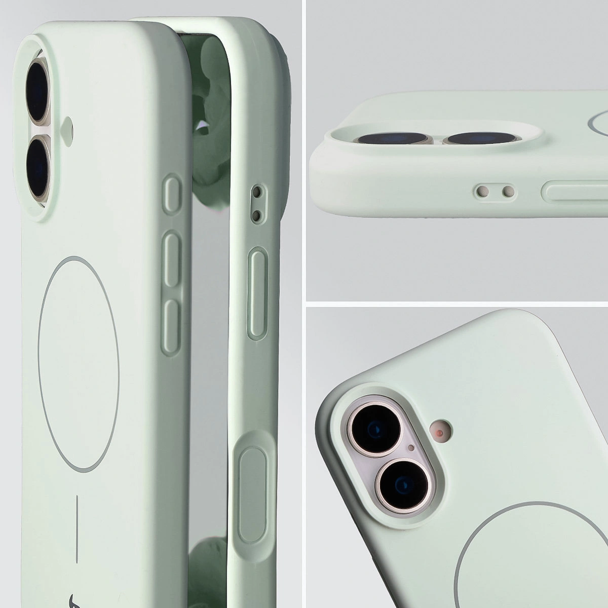 Wycięcie na obiektywy i podwyższone krawędzie w etui Bizon Soft Case Magnetic do Apple iPhone 17