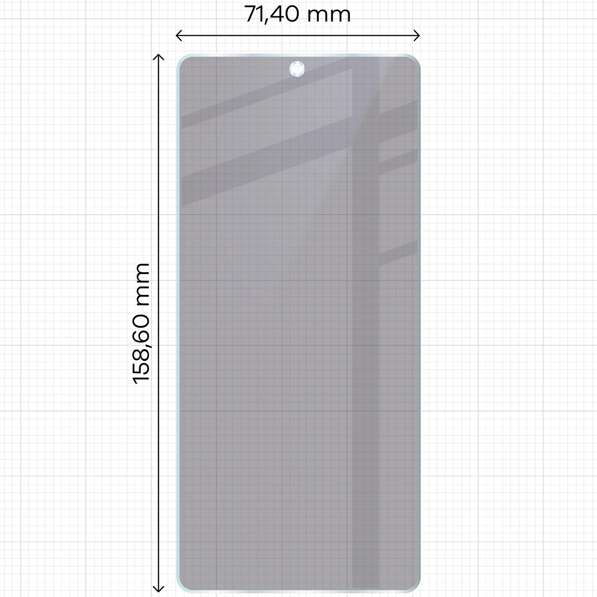 Wymiary szkła Bizon Hybrid Shadow do Asus ROG Phone 9 Pro