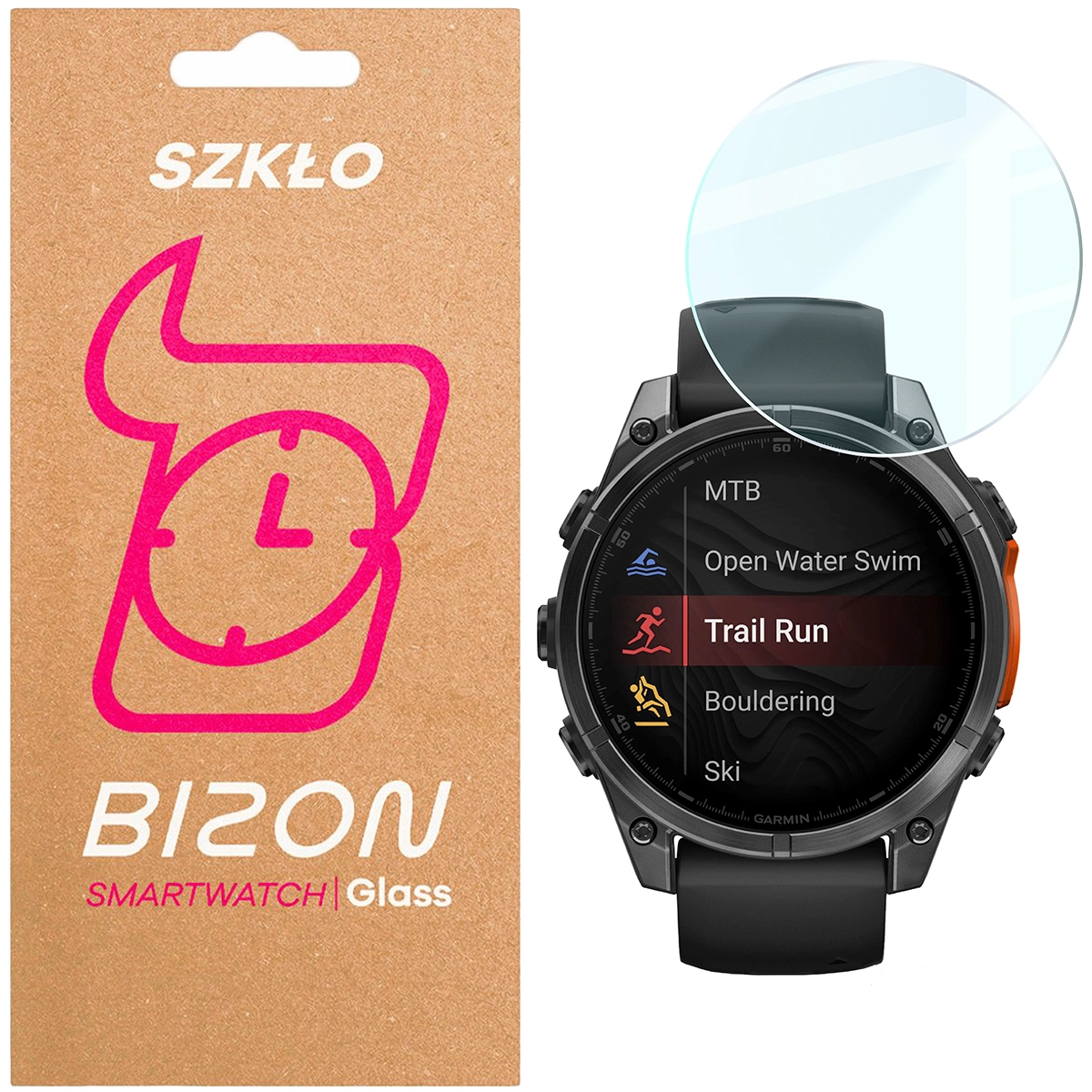 Szkło hartowane Bizon Glass Watch Clear do Garmin Tactix 8 AMOLED 47 mm