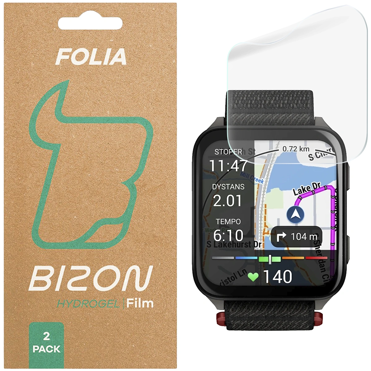 Folia hydrożelowa Bizon Watch Film Hydrogel Duo dla Garmin Venu X1
