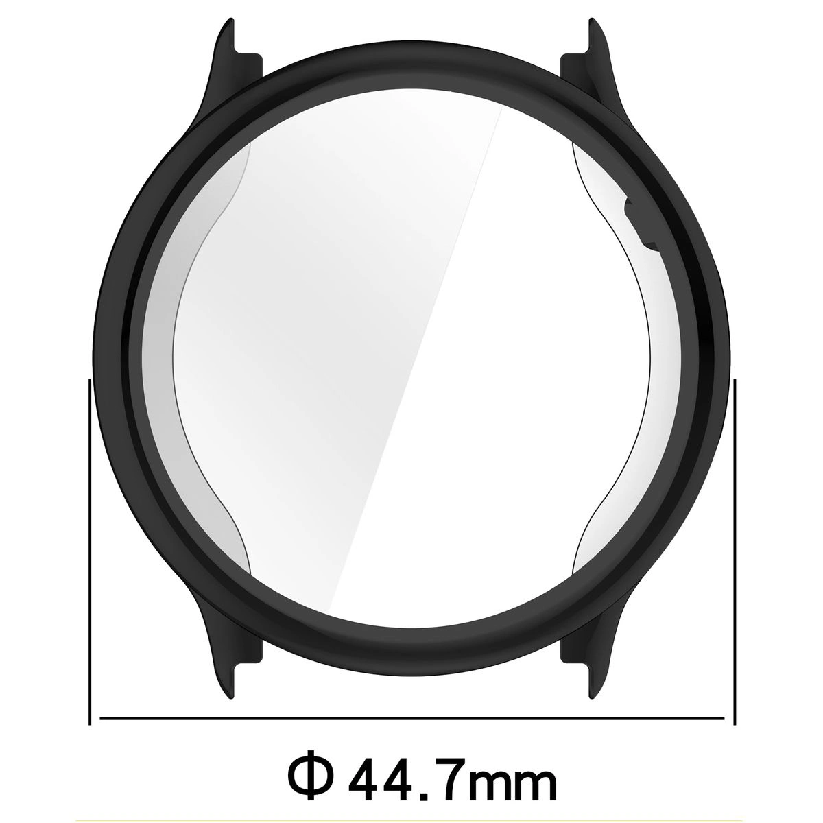 Wymiary obudowy Bizon Case Watch Felipe dla Garmin Vivoactive 6